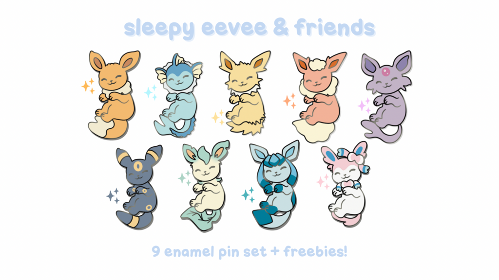 sleepy eevee & friends
