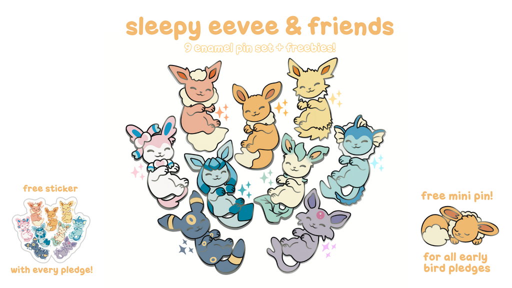 sleepy eevee & friends