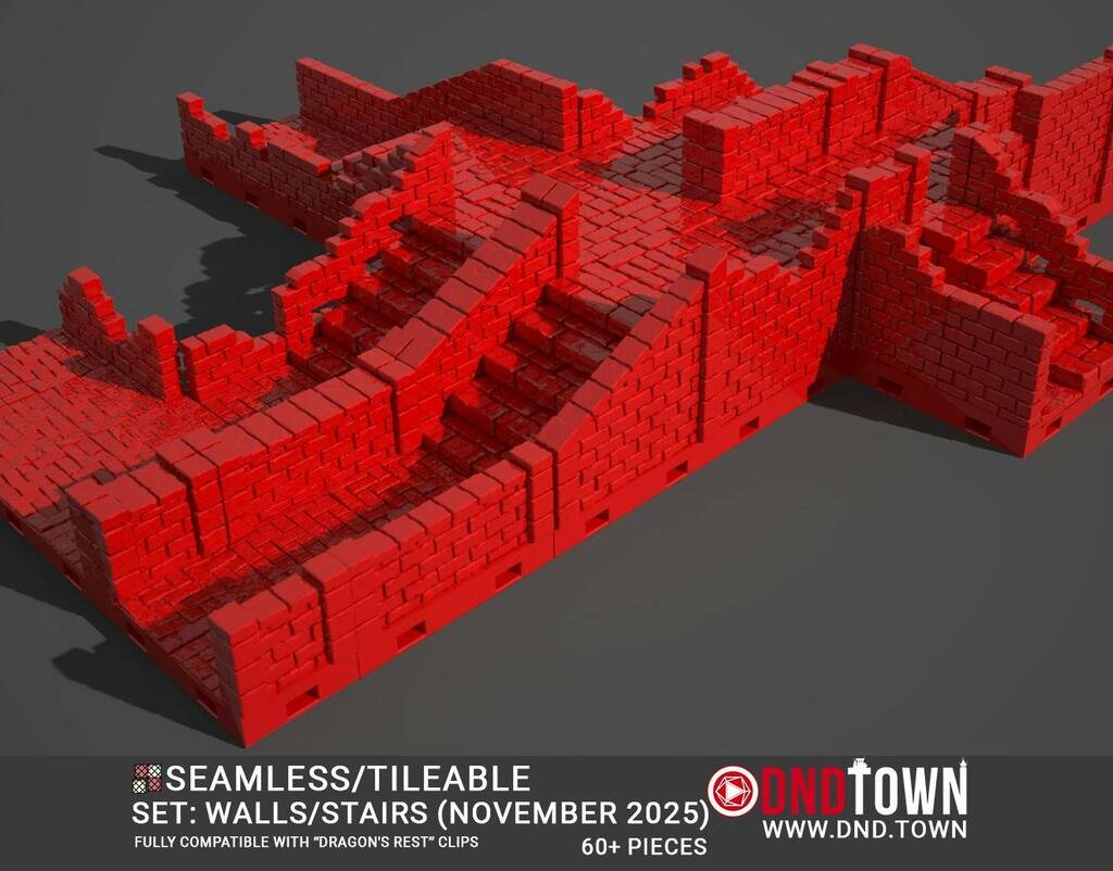 KITBASH: Modular Table Top Terrain of Stairs & Walls