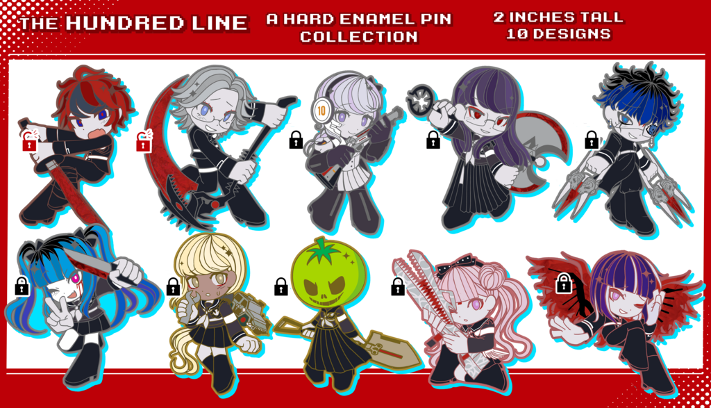 The Hundred Line - Hard Enamel Pin collection