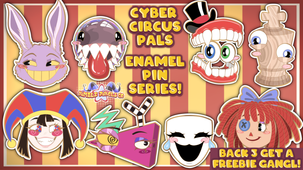 Cyber Circus Pals - Enamel Pin Series!