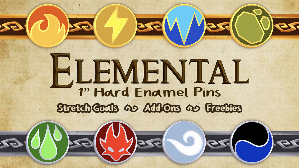 Elemental 1" Hard Enamel Pins