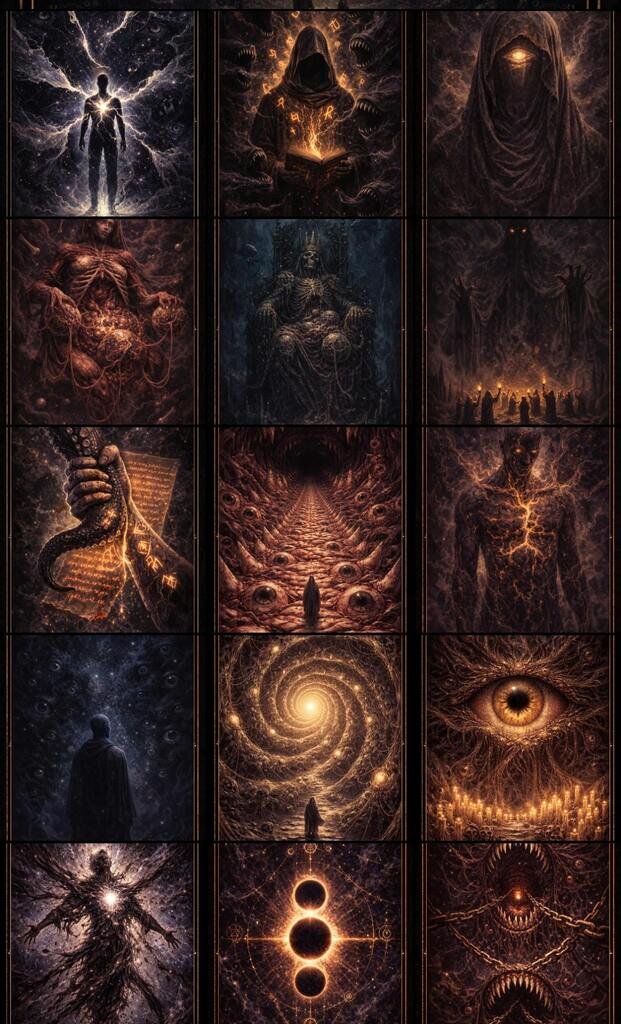 A tarot of forbidden knowledge, cosmic insignificance, and t