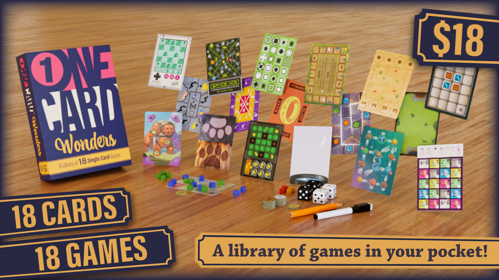 One Card Wonders: A Library of 18 Single-card Games