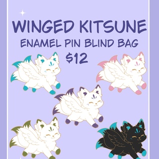 Winged Kitsune Pin Blind Bag