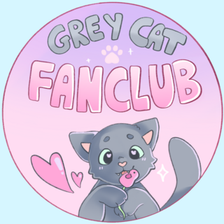 Grey Cat Fanclub Button Pin