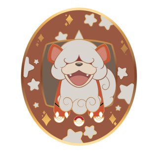 Hisuian Growlithe Tamagotchi Enamel Pin