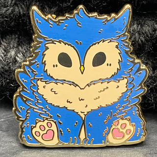 The Chonky Owlbear Enamel Pin - Blue