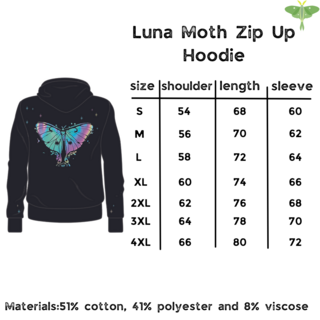 Luna Moth Reflective Zip Up Hoodie