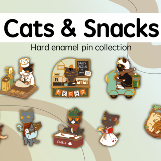 Cats and Snacks Enamel Pin