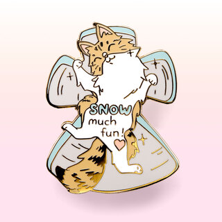 Enamel Pin Snow Much Fun (Norwegian Forest Cat)