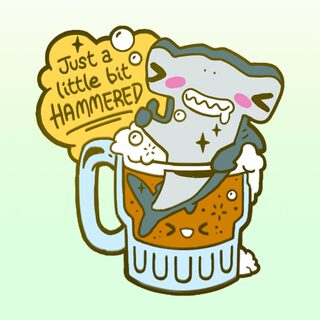 Enamel Pin Just A Little Bit Hammered Shark