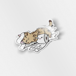 Vinyl Sticker That's How We Roll (Serengeti Cat)