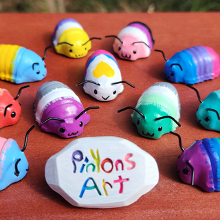 Sculpted Magnetic Isopod Brooch