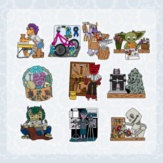 Monster Maker Sticker Set