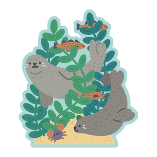 Swimming Seals Vinyl Sticker