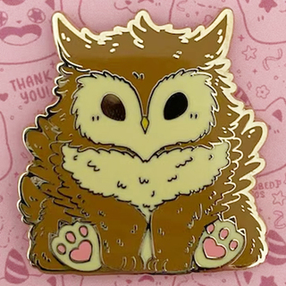 The Chonky Owlbear Enamel Pin - Brown