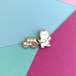 Milkcat mini enamel pin (Standard Grade)