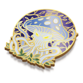 Glow in the Dark Mushroom - Premium Enamel Pin