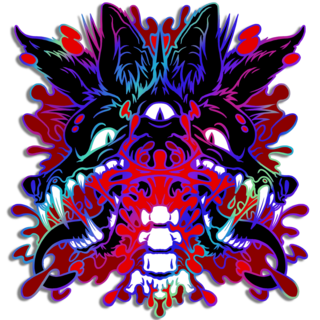 Rainbow Distorted Chupacabra Pin