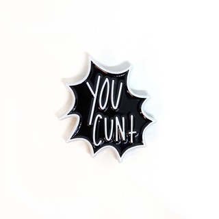 Cunt Enamel Pin - White