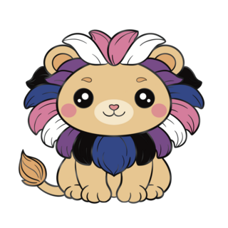 Genderfluid Lion Pin