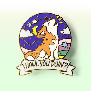 Enamel Pin "Howl You Doin'?" Husky