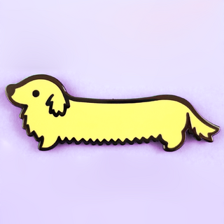 Weenie Dog Pin - Long Coat Solid Cream