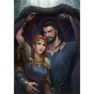 Art Print: Tyr and Astrid Caught in the Rain
