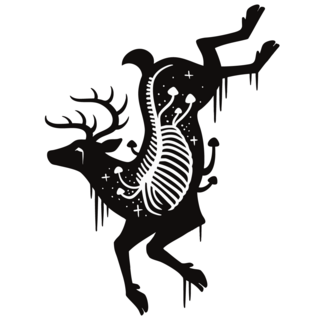 The Consumed Stag- 3" XL black pin