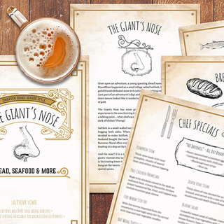 The Giant's Nose Tavern - Menus, map and mini adventure