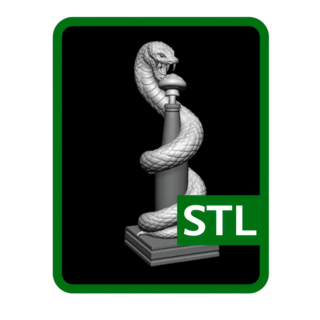Warning Danger Noodle Statue STL
