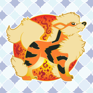 Arcanine Bark Types Enamel Pin