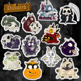 Haunted dragon sticker