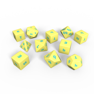 Yellow Nemesis Dice - Set of 11 custom dice