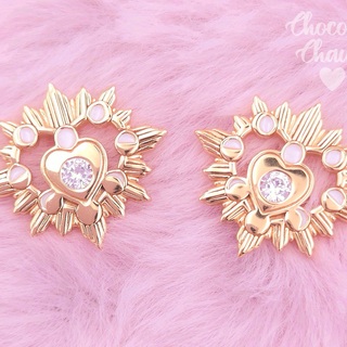 White Enamel Cœur Céleste Earrings