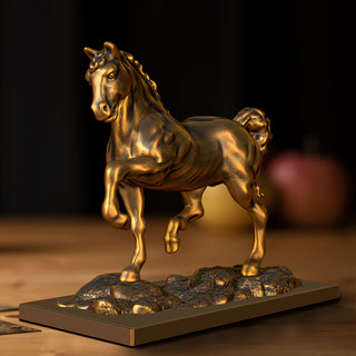 Battle Horse | 24K Gold Plated Bronzed Steel