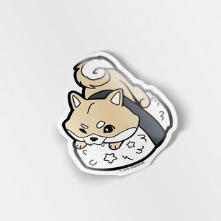 Vinyl Sticker Cream Shiba Inu Sushi