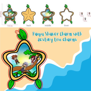 Paopou Shaker Charm W/Destiny Trio Charms