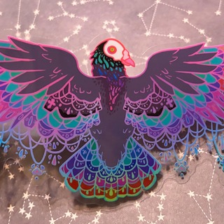 Gothic pigeon large vinyl sticker