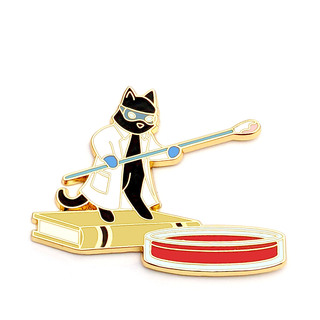 Petri Dish Cat Pin