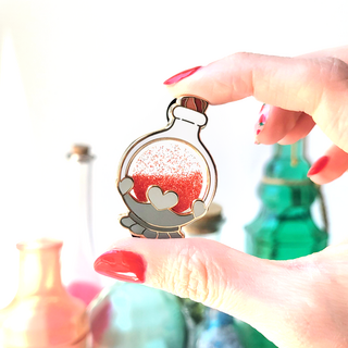 Health Potion Glitter Pin