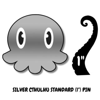 Silver Cthulhu Standard (1") Enamel Pin