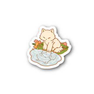 Sticker- water reflection Cat