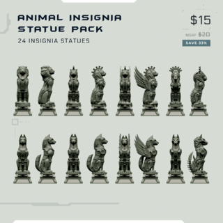 Add-on Set D5: Animal Insignia Statue Pack