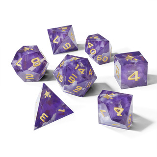 Aether Star Amethyst Gemstone Dice