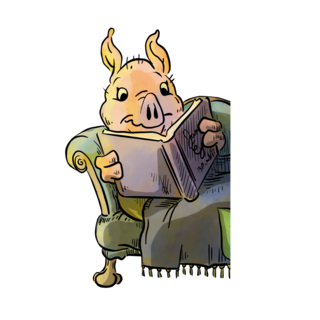 Sticker - Snuggly Sagacious Piggy