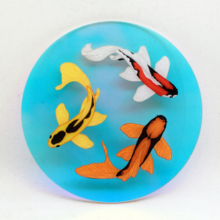 Holographic Triple Koi Acrylic Coaster