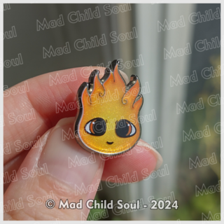 Mini Pin - Orange Fire Spirit
