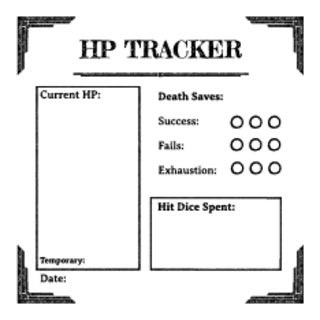 Dungeon Sticky Notes - Health Points Tracker 5 Pack